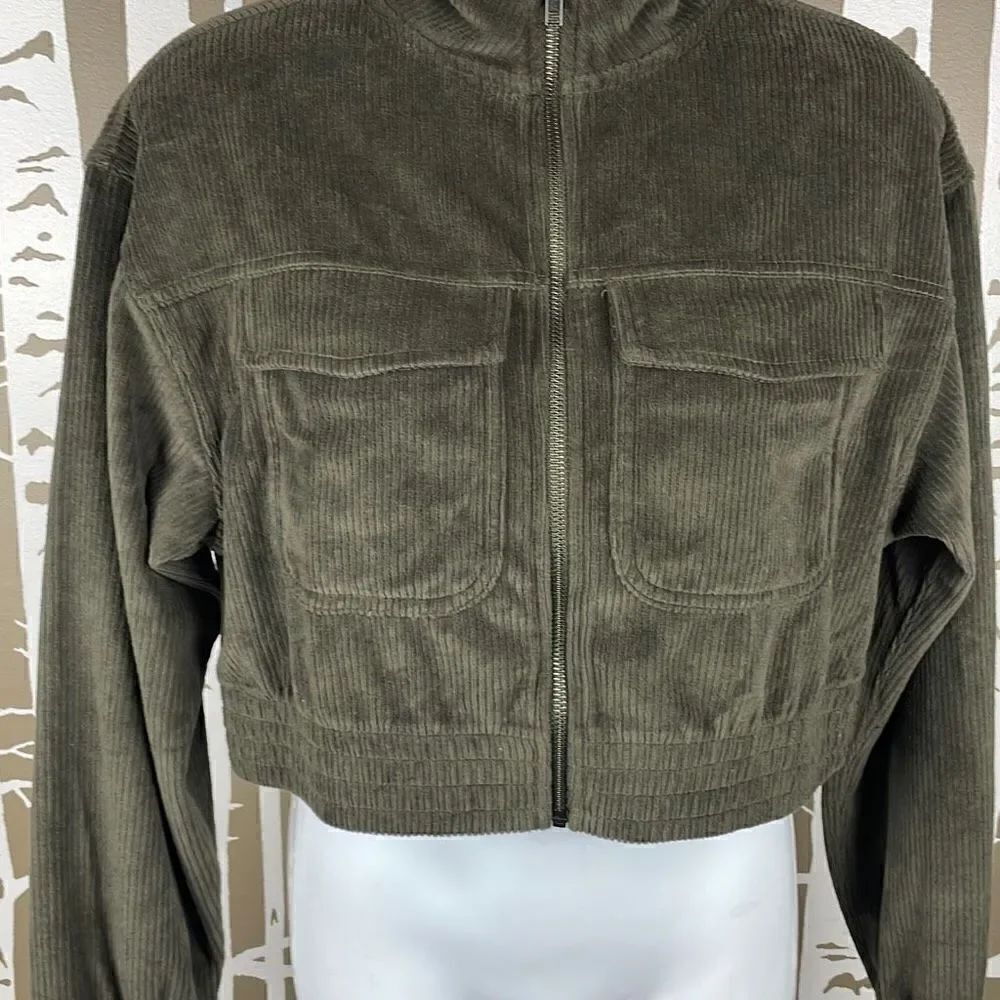 aerie Ribbed Velour Cropped Zip Front Jacket NEW $60 - Picture 5 of 8